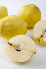 Quince on a white background.