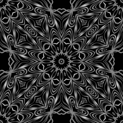 Floral Geometric Pattern with hand-drawing seamless. illustration. For fabric, textile, bandana, pillowcarpet print.