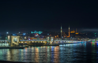 Fototapeta na wymiar night view of istanbul turkey