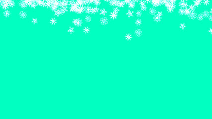 Abstract background with a variety of colorful snowflakes. Big and small.