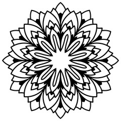 Laser cutting mandala. Vector flower for coloring book. Floral ornament for antistress adult drawing. Complex design.