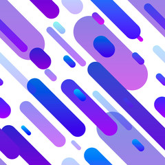 Trendy bright colorful gradient shapes composition, purple lines on white seamless pattern