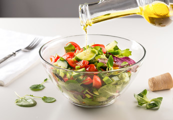 fresh vegetable salad  in a bowl