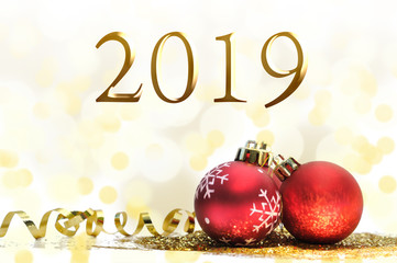 2019 new year and christmas ornements