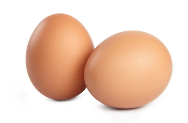 Eggs isolated on white background. Cut out.