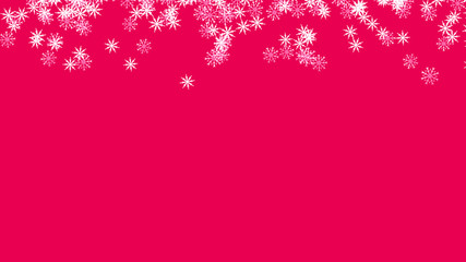 Abstract background with a variety of colorful snowflakes. Big and small.