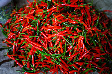 Food background Chilli pepper at the market