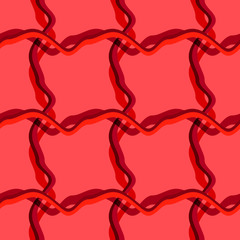 Seamless pattern background with multi-colored wavy lines.