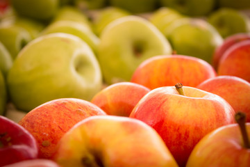 Green and red apples