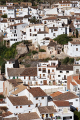 Fototapeta premium Chulilla, Valencia, Spain. Village of white houses located between mountains a sunny morning.