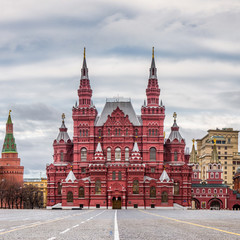 The building of the State historical Museum on Red square in Moscow, Russia.