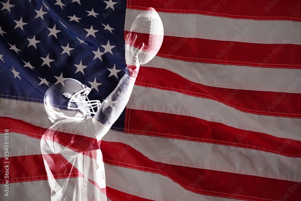 Poster composite image of close-up of an flag