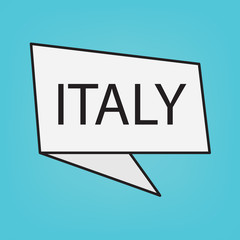 Italy word on a sticker- vector illustration