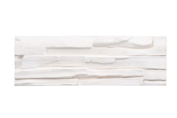 Gypsum decorative white brick for finishing the walls after repair. Minimalist style. Work of the designer. Isolated.