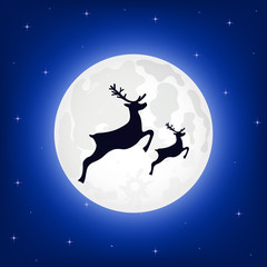 Obraz na płótnie Canvas Reindeer Silhouette, vector