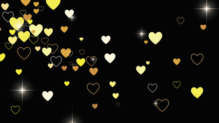 vector background with golden hearts