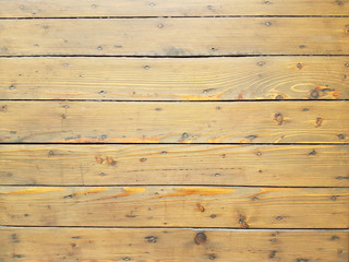 Naklejka premium The texture of natural wooden planks arranged horizontally. Background in shades of brown. Scenery and interior design of rooms.