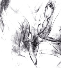 Fototapeta premium Black smoke on white background