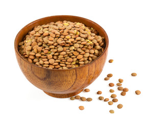 lentils isolated on white