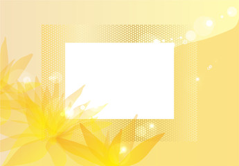 abstract floral golden frame with flowers