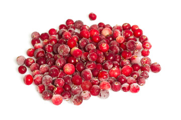 frozen cranberries isolated