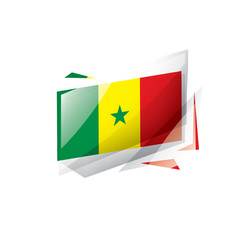 Senegal flag, vector illustration on a white background