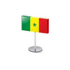 Senegal flag, vector illustration on a white background