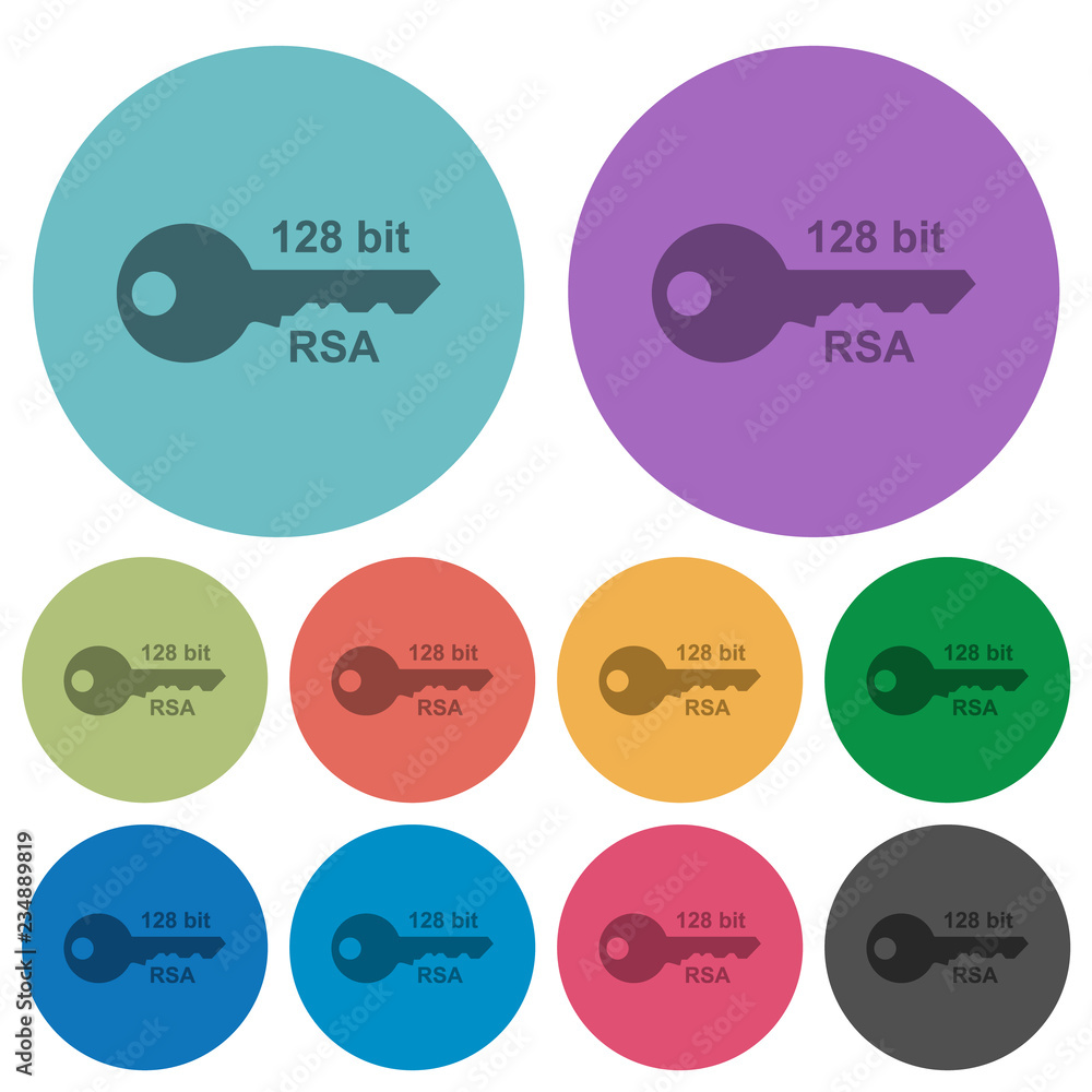 Poster 128 bit rsa encryption color darker flat icons
