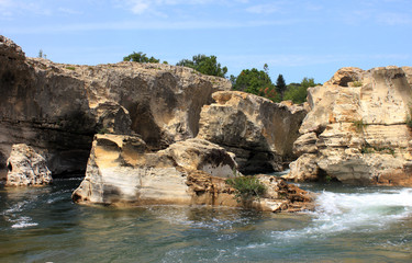rocks and river