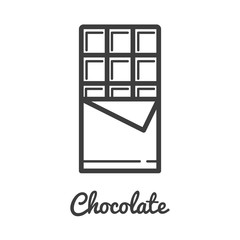 Chocolate icon in line style design. Vector illustration.