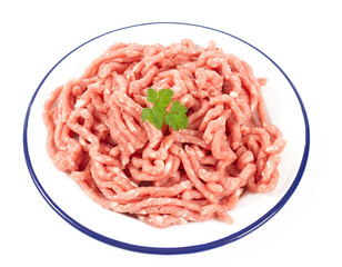 minced meat isolated on white