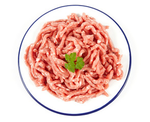 minced meat isolated on white