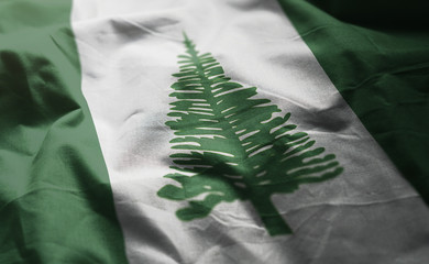 Norfolk Island Flag Rumpled Close Up