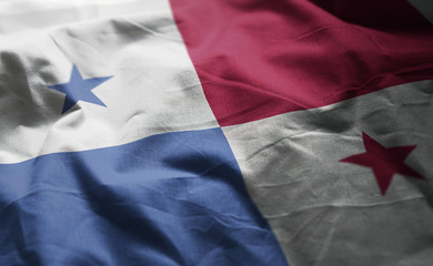 Panama Flag Rumpled Close Up