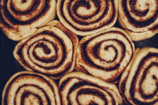 Baking traditional cinnamon rolls