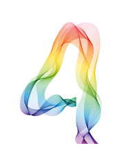 Obraz premium WAVY RAINBOW NUMBER 4 ICON