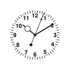 Obraz na płótnie Canvas Clock icon in trendy flat style isolated on background. Clockwise icon page symbol for your web site design logo. Time icon Vector illustration, EPS10.