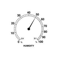 Humidity icon isolated on white background. Weather and meteorology, thermometer symbol. Flat design