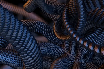 Abstract 3D visualization - metal reptile © CROCOTHERY