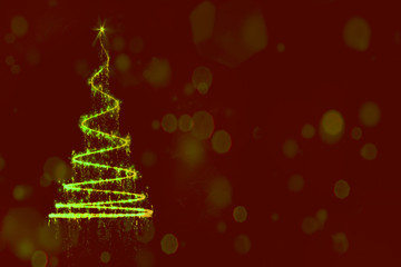 Bright and Shining Mystery Christmas Background with Christnas tree