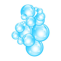 Realistic soap bubbles set isolated on the white background.