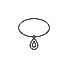 Necklace pendant outline icon. linear style sign for mobile concept and web design. Female jewellery simple line vector icon. Symbol, logo illustration. Pixel perfect vector graphics