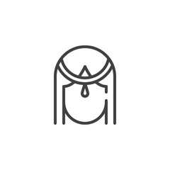 Indian head accessories outline icon. linear style sign for mobile concept and web design. Female jewelry simple line vector icon. Symbol, logo illustration. Pixel perfect vector graphics