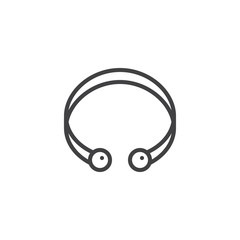 Bracelet outline icon. linear style sign for mobile concept and web design. Bangle Jewellery simple line vector icon. Symbol, logo illustration. Pixel perfect vector graphics