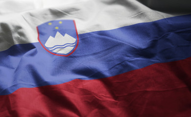 Slovenia Flag Rumpled Close Up