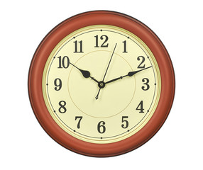 quartz wall clock on a white background