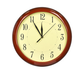 quartz wall clock on a white background