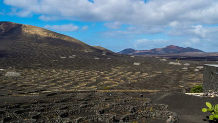 Im weinanbaugebiet La Geria auf Lanzarote