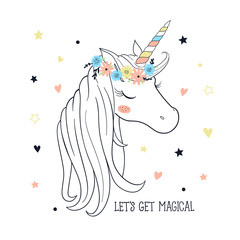 Magical unicorn. Vector illustration for kids