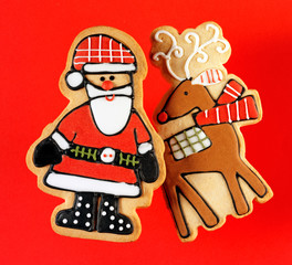 CHRISTMAS SANTA AND REINDEER BISCUITS / COOKIES